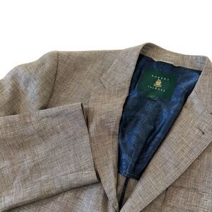 Robert Talbott‎ Brown Linen Three Buttton Summer Blazer Sport Coat, L